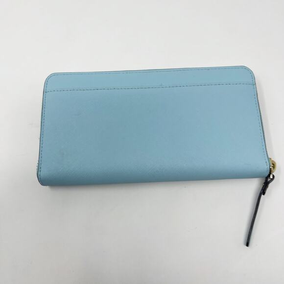 Kate Spade Grace Blue Newbury Lane Neda Wallet Leather Zip Around Gold Hardware - Picture 2 of 14
